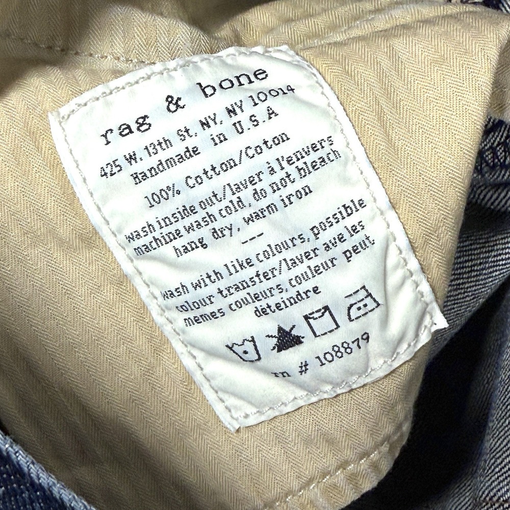 Rag and Bone Jeans Mens 30 Slim Straight 15X Tailored Workwear Olive Resin 30x31 - Picture 9 of 16